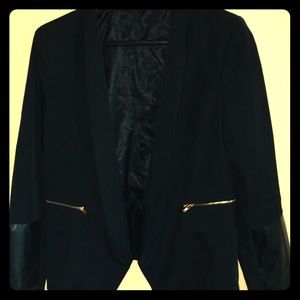 Eric Dress Black Cotton Stand Collar Blazer
